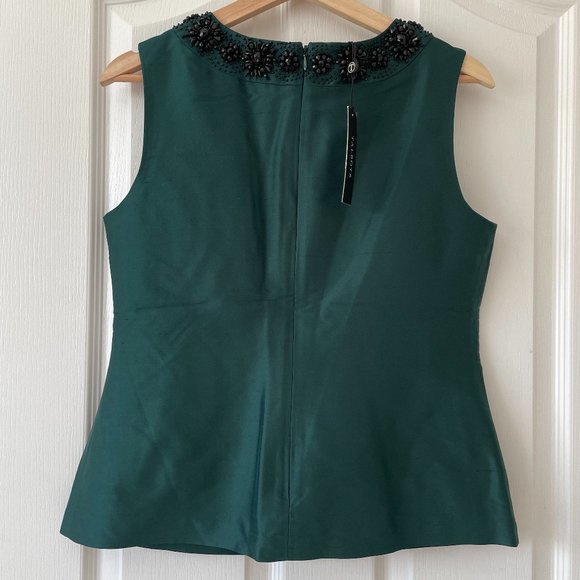 BNWT Talbots Silk Beaded Green Formal Tank Top Size 6 - Picture 2 of 8
